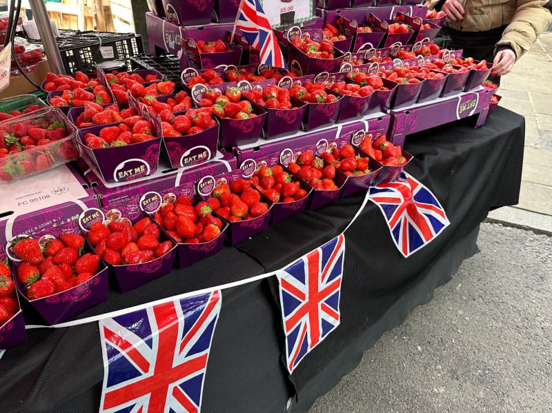 Mudwalls Strawberries on sale at an open air market